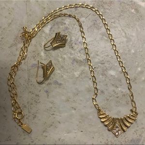 14k gf necklace and earring set